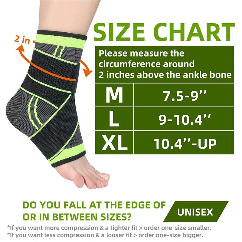 Adjustable Ankle Support Compression Ankle Brace Protector for Running Soccer Basketball Nylon Knitted Gym Bandage Ankle Strap