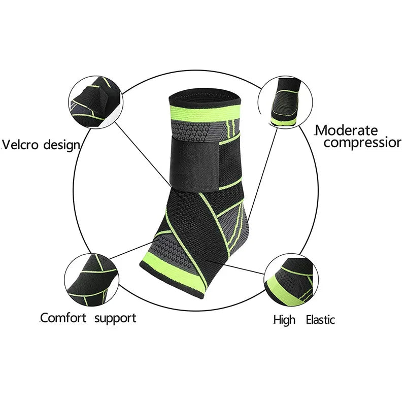 Adjustable Ankle Support Compression Ankle Brace Protector for Running Soccer Basketball Nylon Knitted Gym Bandage Ankle Strap