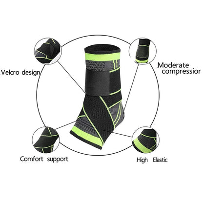 Adjustable Ankle Support Compression Ankle Brace Protector for Running Soccer Basketball Nylon Knitted Gym Bandage Ankle Strap
